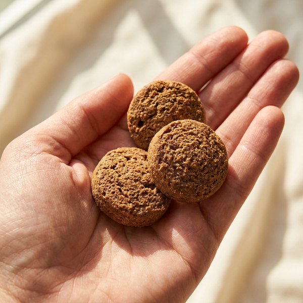 Soft chews held in a hand