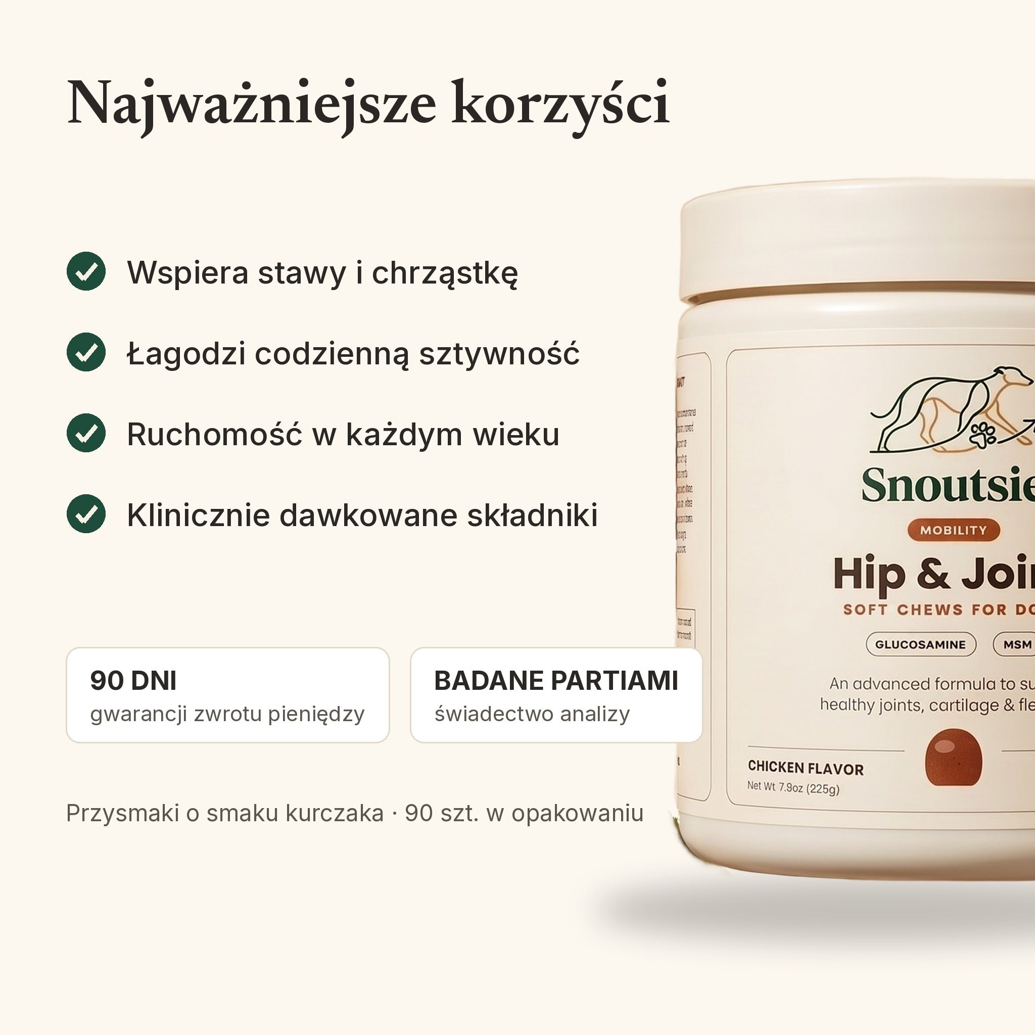 Key benefits of Snoutsie Hip & Joint soft chews