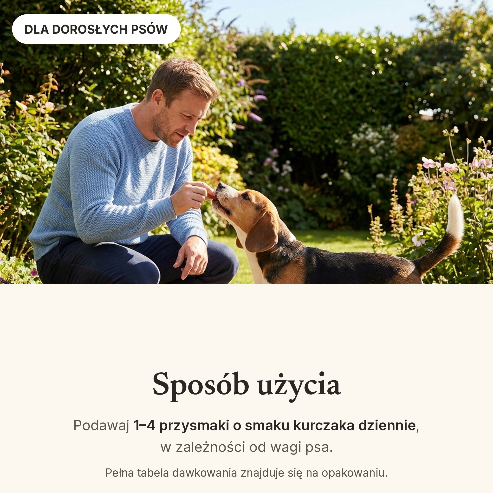 Directions for use for Snoutsie Hip & Joint soft chews