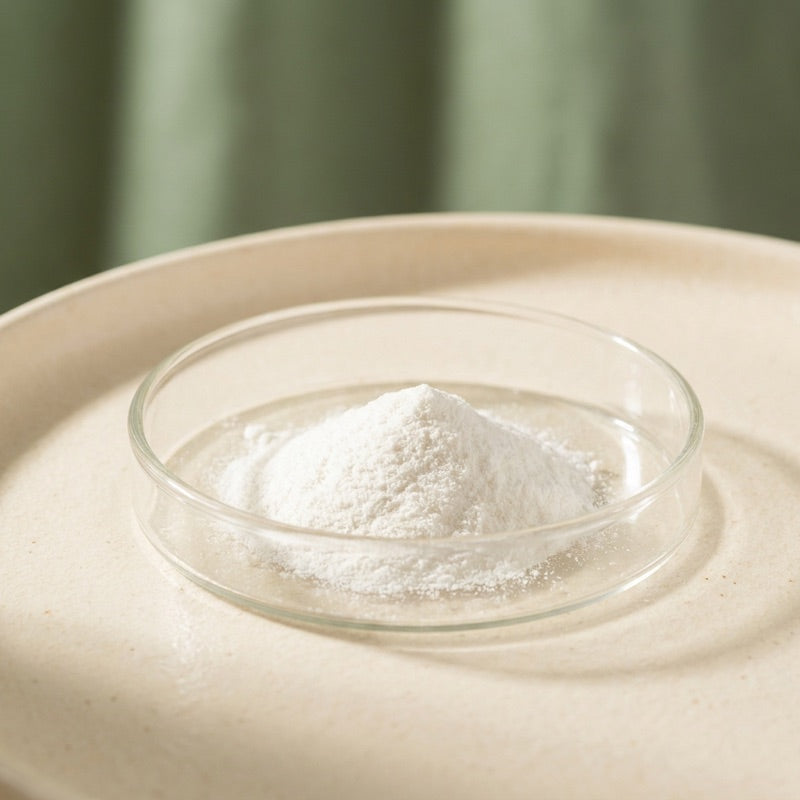 Biotin (B7) ingredient in a glass dish