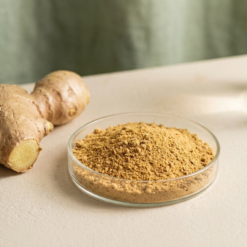 Ginger Root ingredient in a glass dish