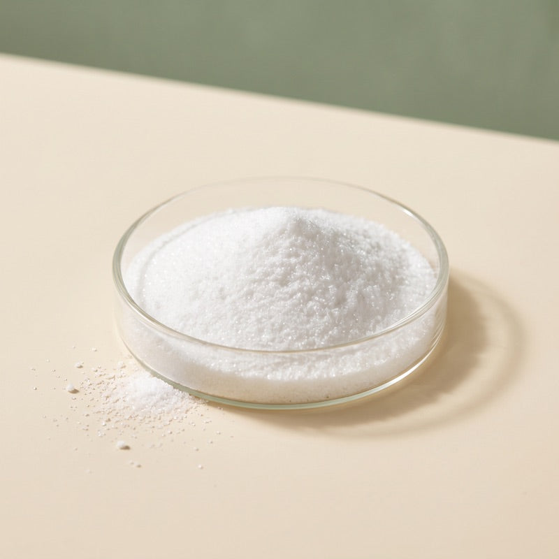 Glucosamine HCl ingredient in a glass dish
