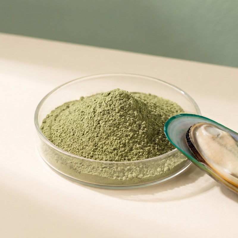 Green-lipped mussel powder and shell