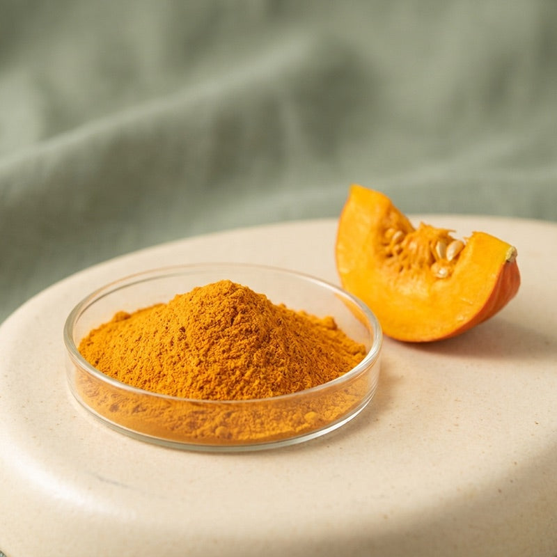 Pumpkin Powder ingredient in a glass dish
